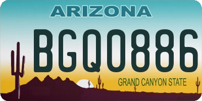 AZ license plate BGQ0886