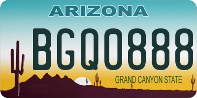 AZ license plate BGQ0888