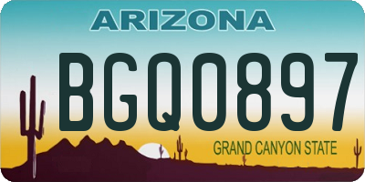 AZ license plate BGQ0897