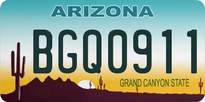 AZ license plate BGQ0911