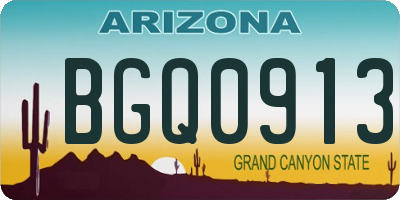 AZ license plate BGQ0913