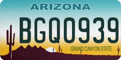 AZ license plate BGQ0939