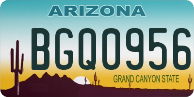 AZ license plate BGQ0956