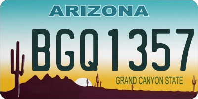 AZ license plate BGQ1357