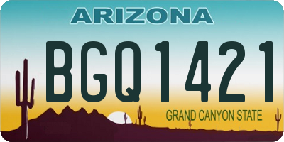 AZ license plate BGQ1421