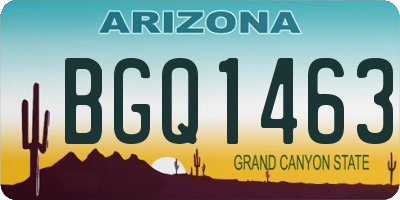 AZ license plate BGQ1463