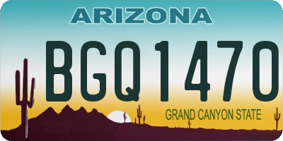 AZ license plate BGQ1470