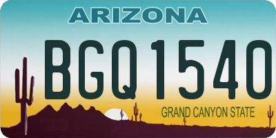 AZ license plate BGQ1540