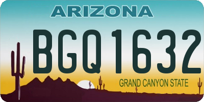 AZ license plate BGQ1632