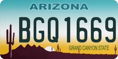 AZ license plate BGQ1669