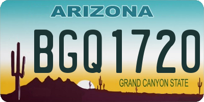 AZ license plate BGQ1720