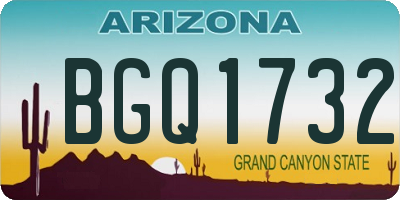 AZ license plate BGQ1732