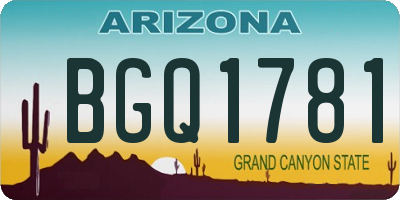 AZ license plate BGQ1781