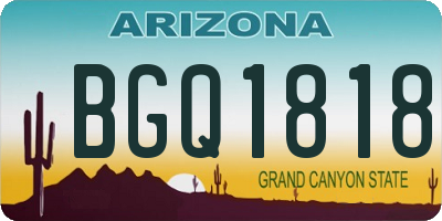 AZ license plate BGQ1818