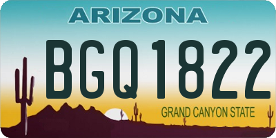 AZ license plate BGQ1822