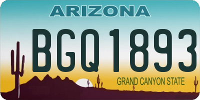 AZ license plate BGQ1893