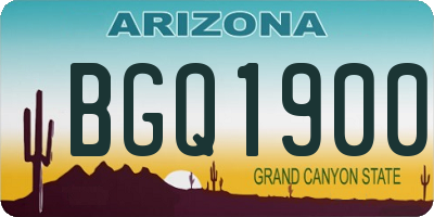 AZ license plate BGQ1900