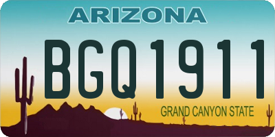 AZ license plate BGQ1911