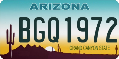 AZ license plate BGQ1972
