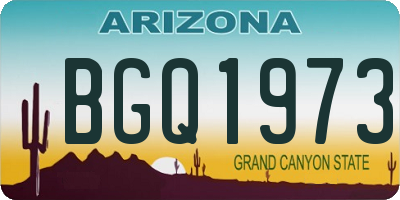 AZ license plate BGQ1973