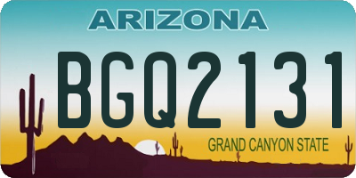 AZ license plate BGQ2131