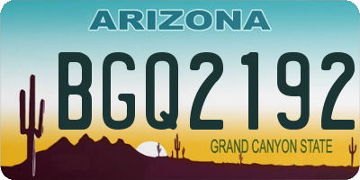 AZ license plate BGQ2192