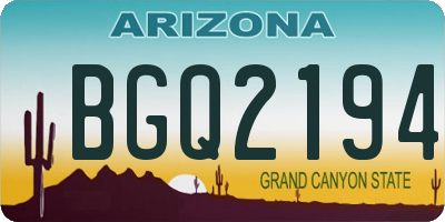 AZ license plate BGQ2194