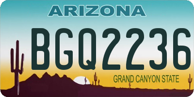 AZ license plate BGQ2236
