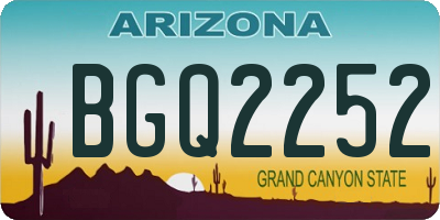 AZ license plate BGQ2252