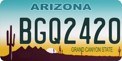 AZ license plate BGQ2420