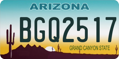 AZ license plate BGQ2517