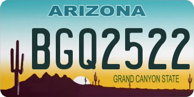 AZ license plate BGQ2522
