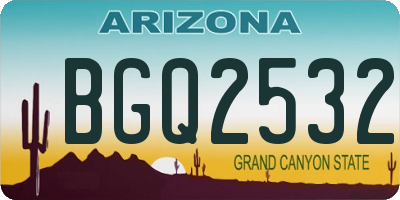 AZ license plate BGQ2532