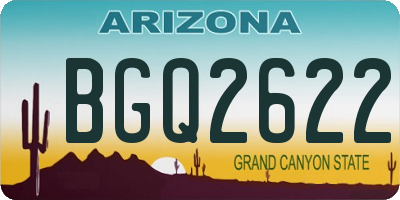 AZ license plate BGQ2622