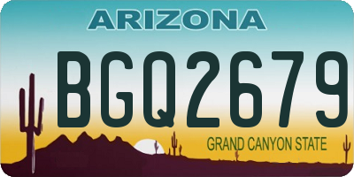 AZ license plate BGQ2679