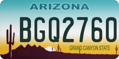 AZ license plate BGQ2760