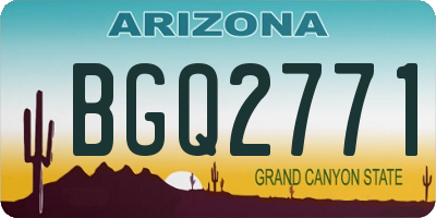 AZ license plate BGQ2771