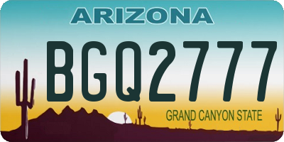 AZ license plate BGQ2777