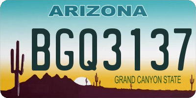 AZ license plate BGQ3137