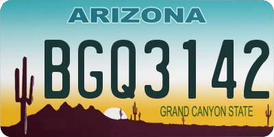AZ license plate BGQ3142