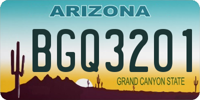 AZ license plate BGQ3201