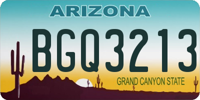 AZ license plate BGQ3213