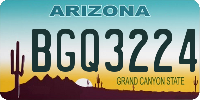 AZ license plate BGQ3224