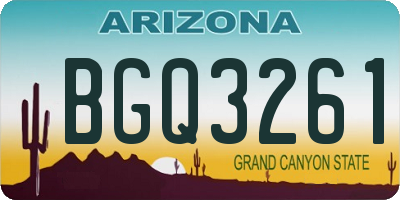AZ license plate BGQ3261