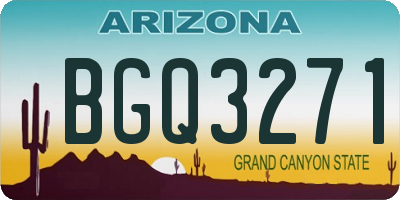 AZ license plate BGQ3271