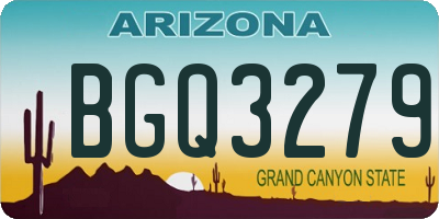 AZ license plate BGQ3279