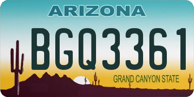 AZ license plate BGQ3361