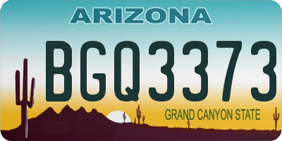 AZ license plate BGQ3373