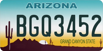AZ license plate BGQ3452