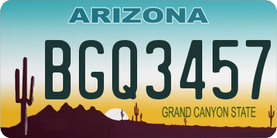 AZ license plate BGQ3457